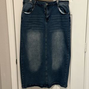 Plus sized blue skirt